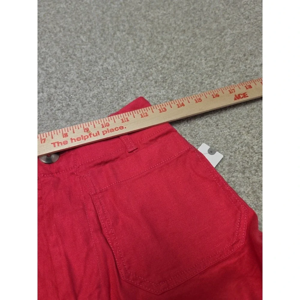 Anthropologie Maeve The Colette Cropped Linen‎ Wide-Leg Pants Pink Sz 25 NWT